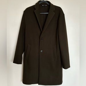 Zara Men Dark Khaki Green Coat
